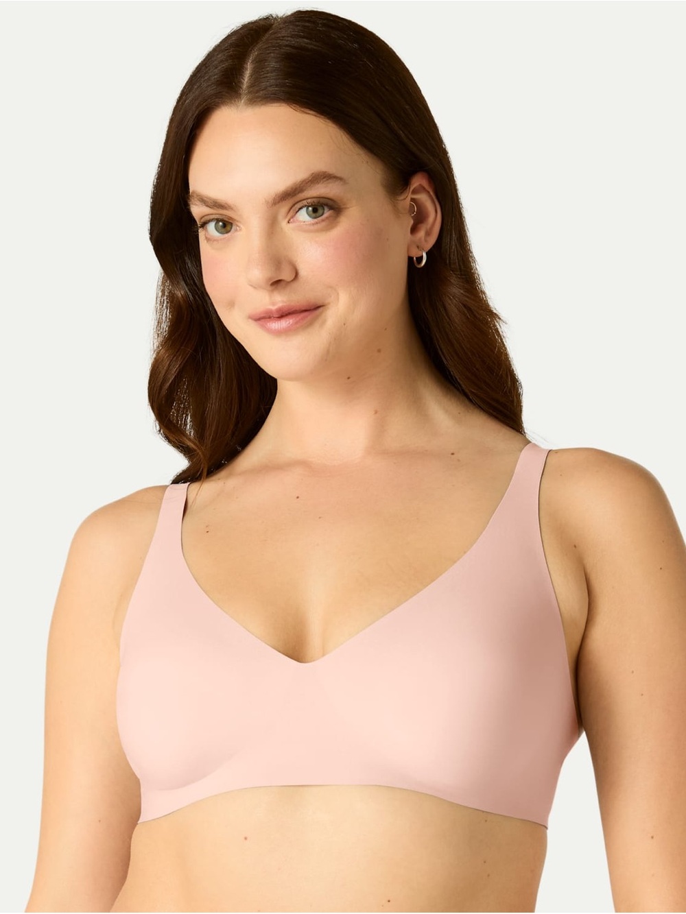 Bombas No Show Plunge Bralette - Pink Sandstone